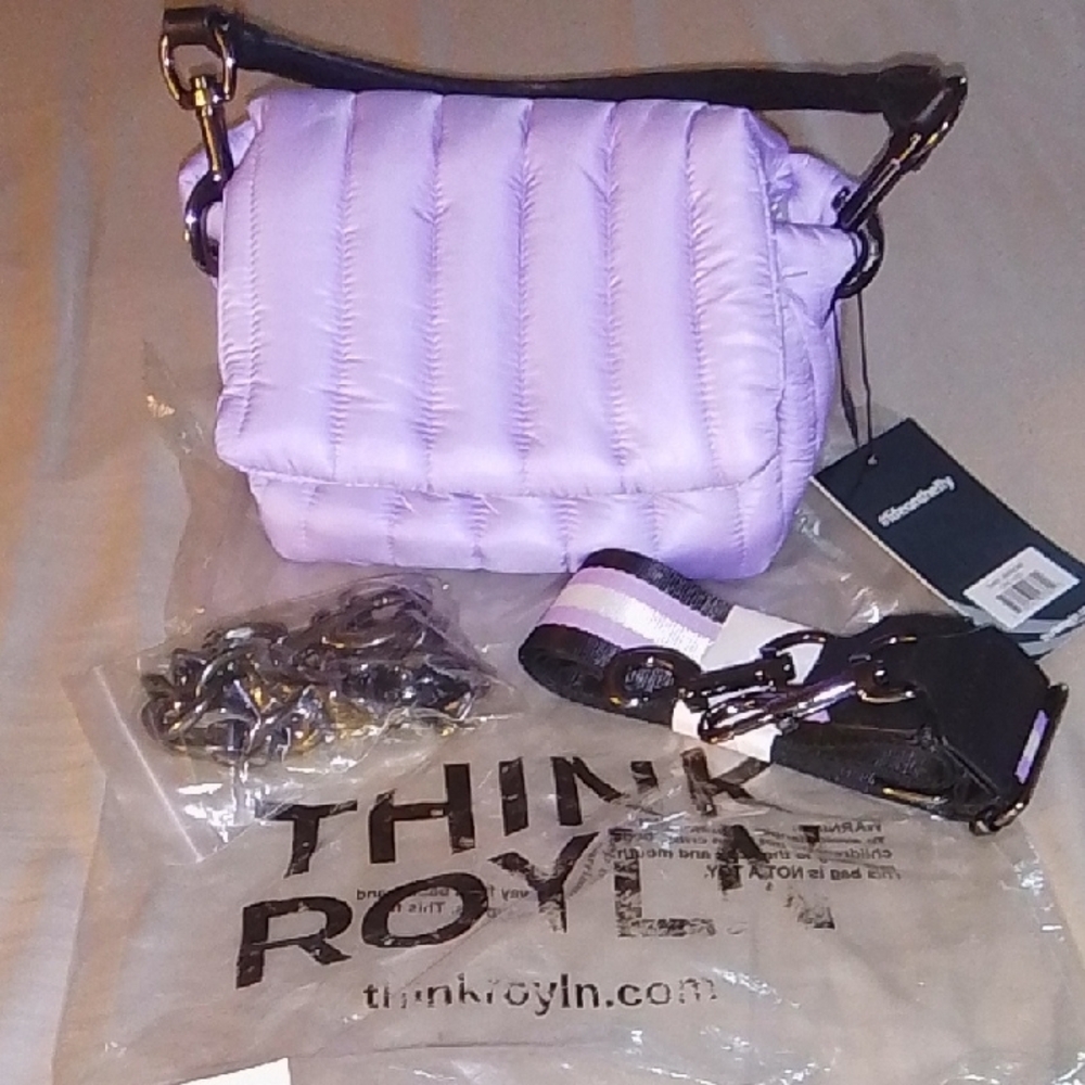 THINK ROYLN Purple and Black Quilted Shoulder Bag - Picture 9 of 9